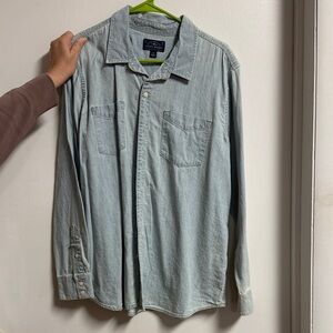Lucky Brand Light Blue Button-Up Blouse